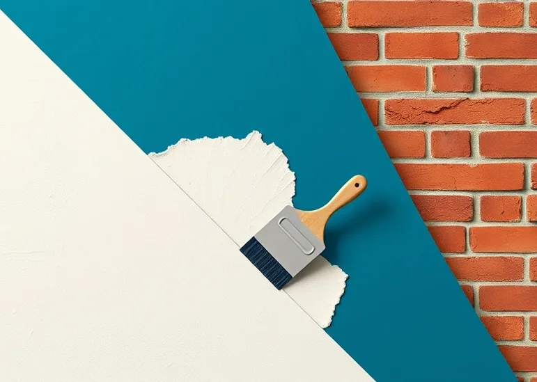 Application d'un enduit décoratif à la lisseuse sur un mur